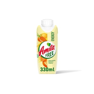 AMITA | Φρουτοποτό Energy Free Πορτοκάλι Καρότο Λεμόνι 330ml