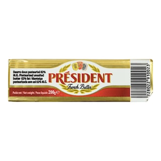 PRESIDENT | Βούτυρο Ανάλατο 82% 200g