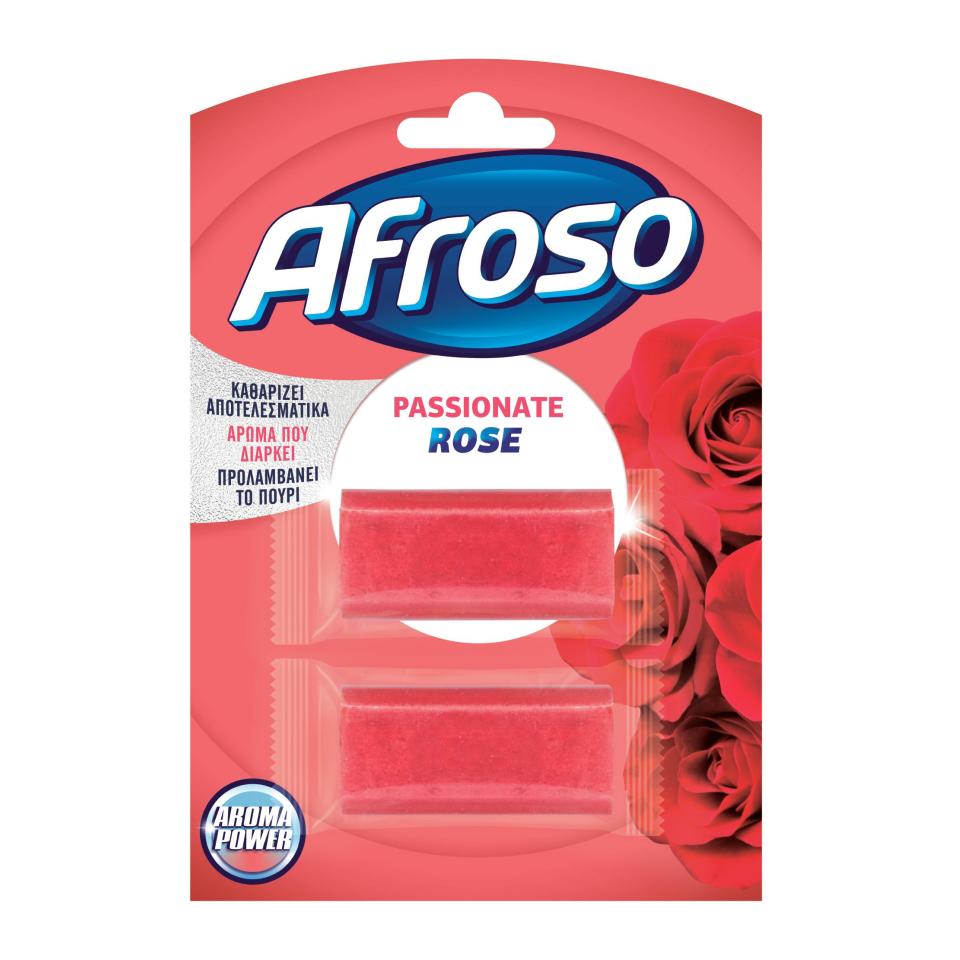 AFROSO Καθαριστικό Block Τουαλέτας Passionate Rose 2x40g