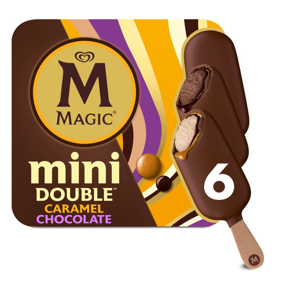 MAGIC Παγωτό Ξυλάκι Mini Double Caramel Chocolate 6x47g