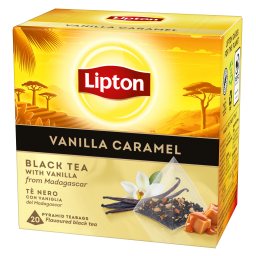 LIPTON | ΤΣΑΪ ΜΑΥΡΟ ΒΑΝΙΛΙA ΚΑΡΑΜΕΛΑ ΠΥΡΑΜIΔΑ 20 ΦΑΚΕΛΑ Χ 1,7 GR