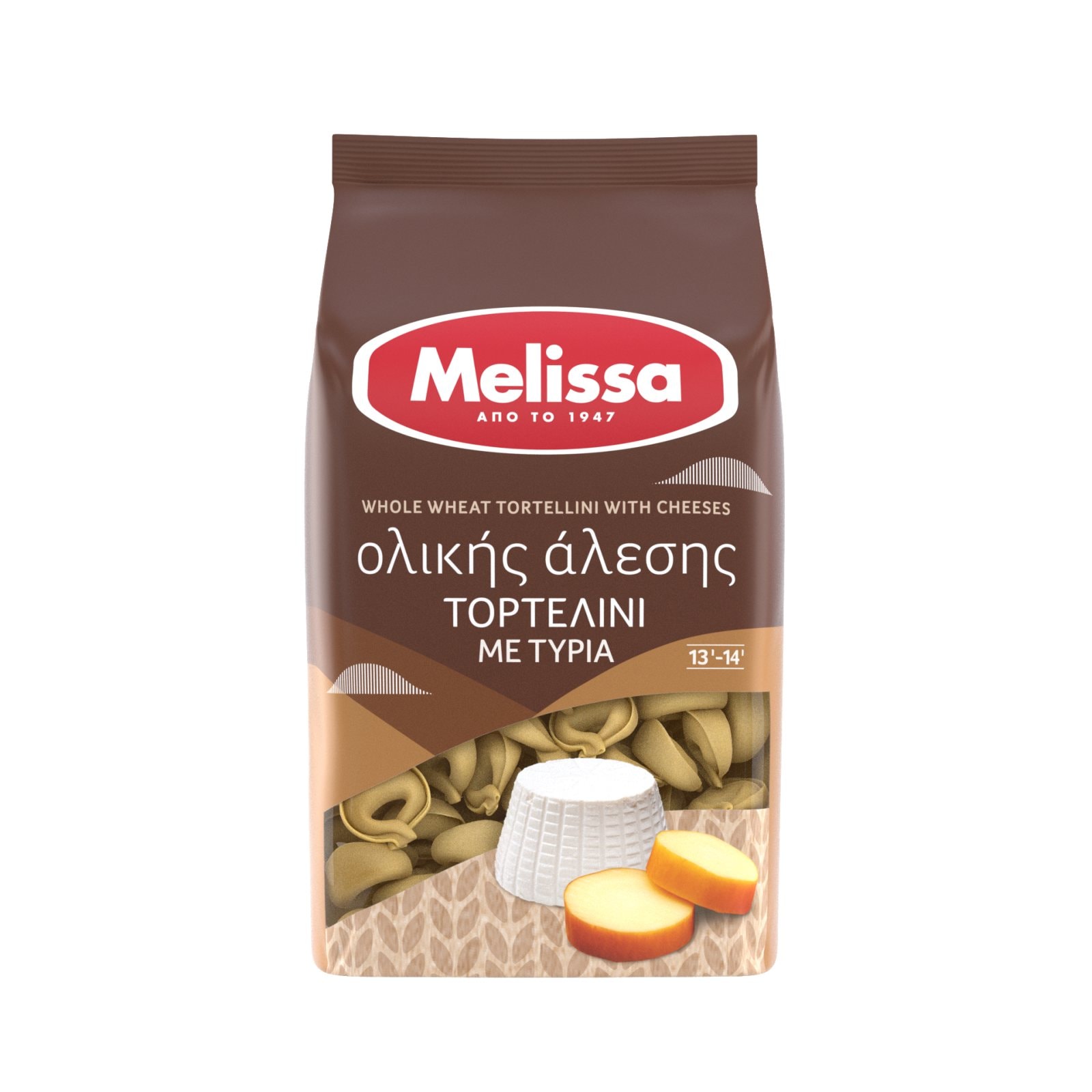 Τορτελίνι Ολικής Άλεσης Γέμιση Τυριών 250gr