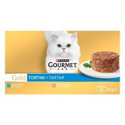 GOURMET | Γατοτροφή Gold Tartar Σολομός 4X85 gr