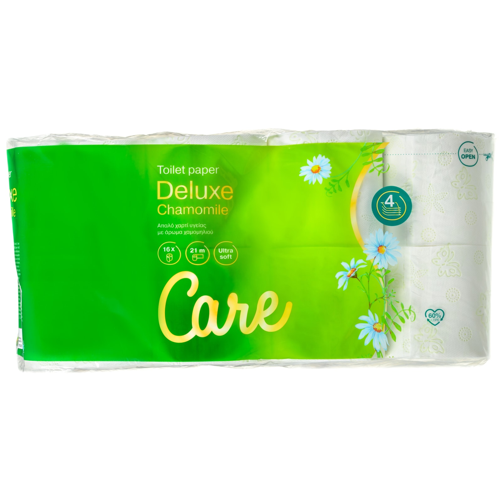 Χαρτί Υγείας Deluxe Chamomile 4 Φύλλα 16 Ρολά 1.968kg