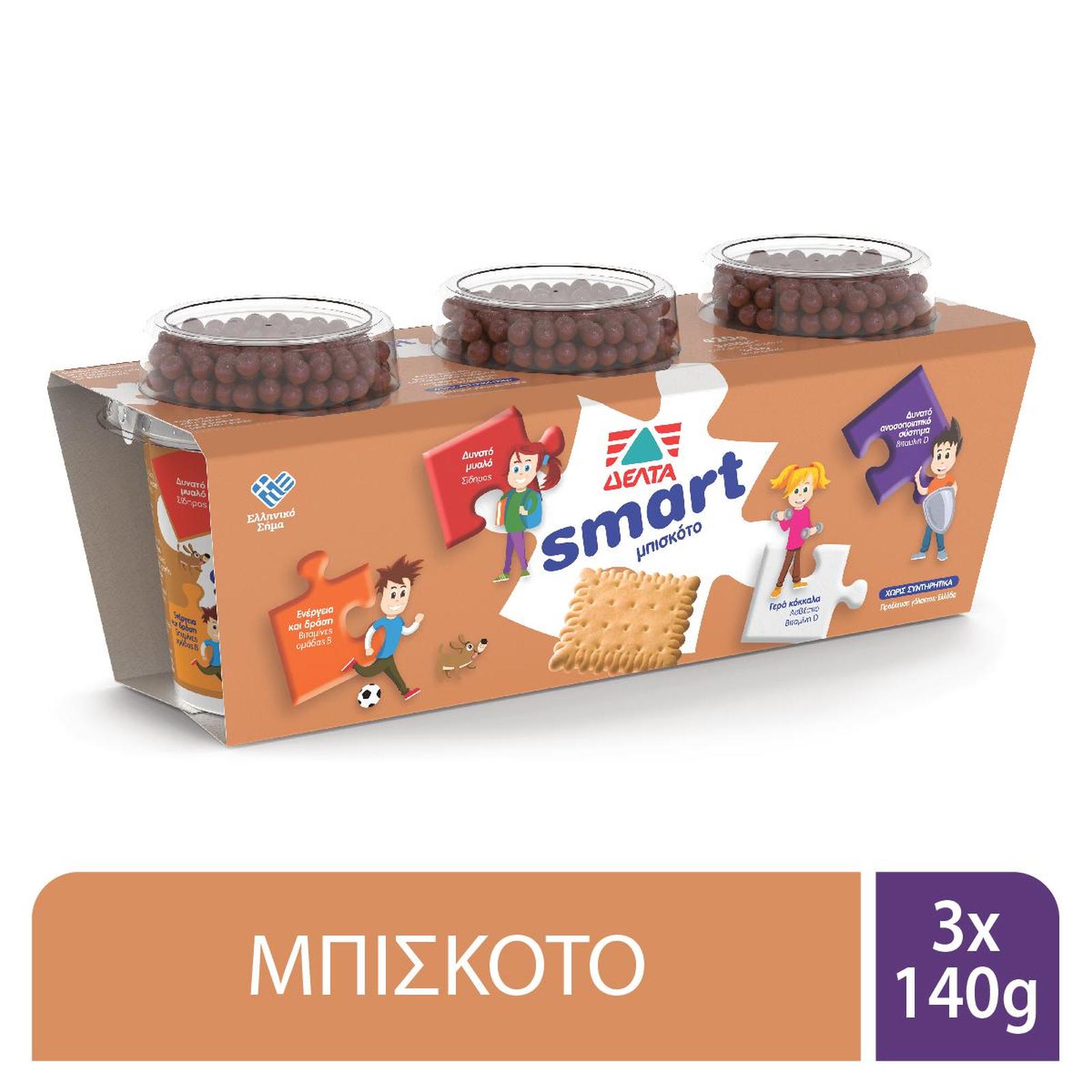 SMART Επιδόρπιο Γιαουρτιού Μπισκότο 3x140g