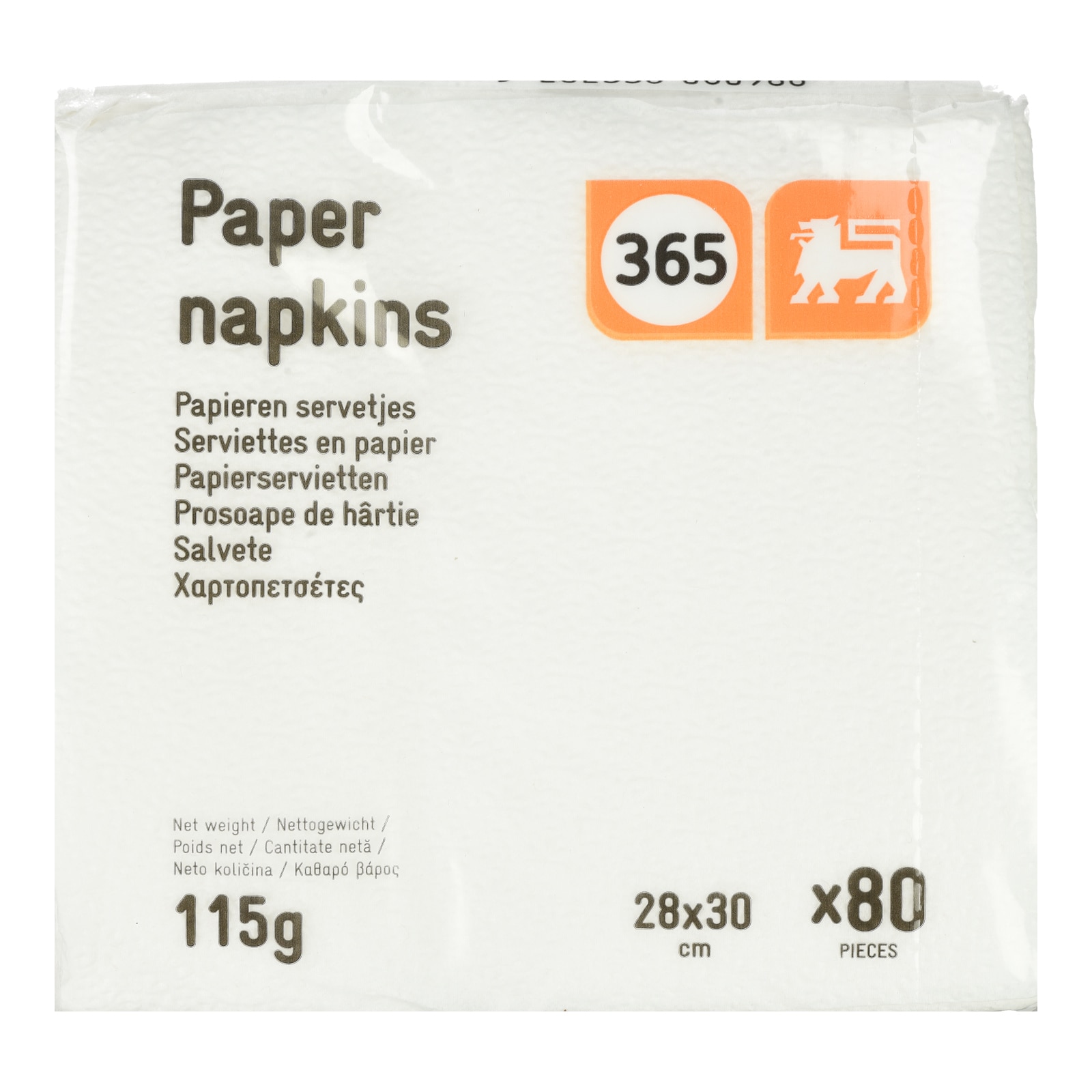 365 Χαρτοπετσέτες Λευκές 28x30cm 115g