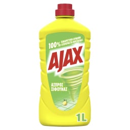 AJAX | ΑΣΠΡΟΣ ΣΙΦΟΥΝΑΣ | Floor Cleaner Tornado Lemon 1lt