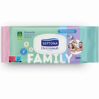 SEPTONA | Μωρομάντηλα Dermasoft Family Χαμομήλι 100 Tεμάχια
