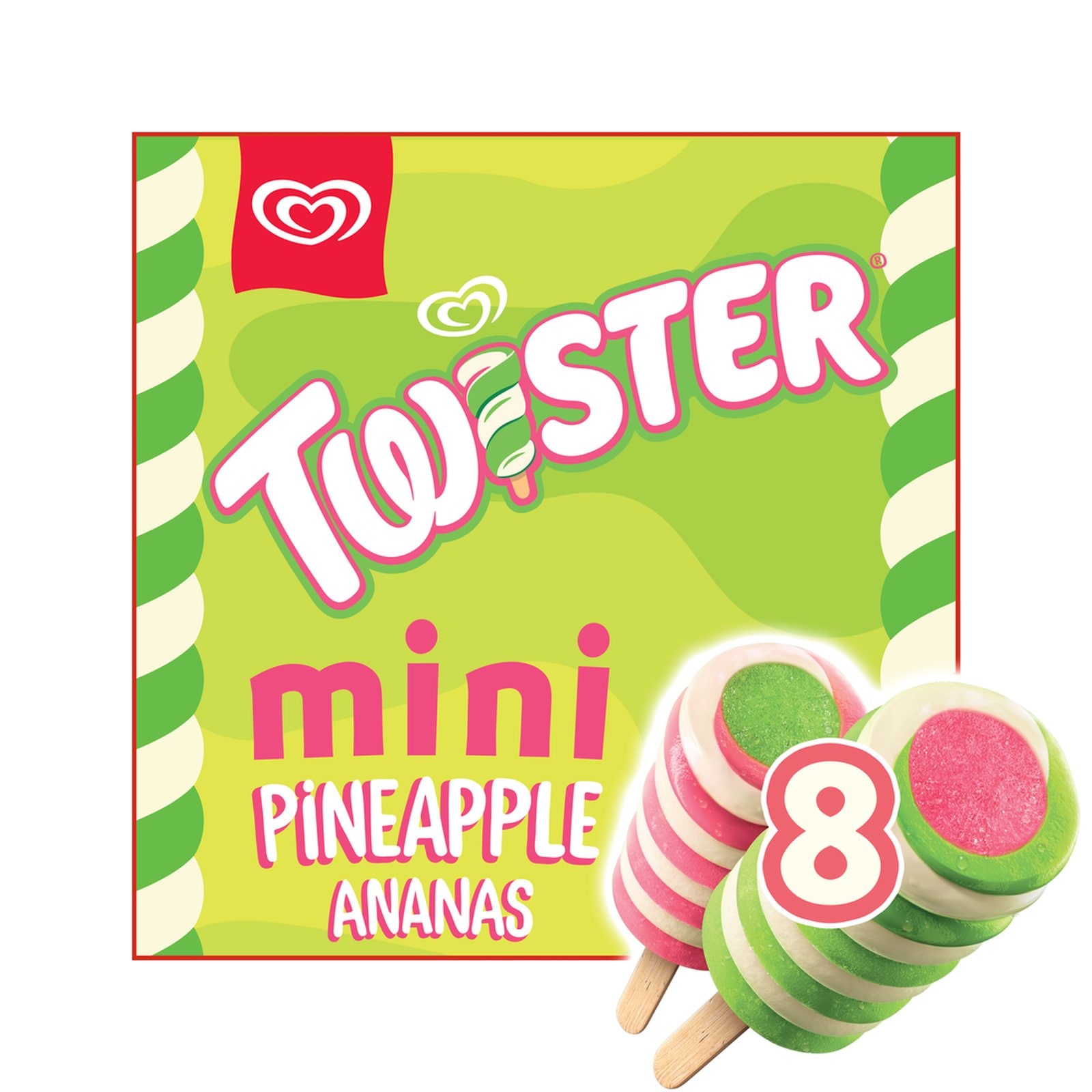 ΕΒΓΑ Παγωτό Twister Mini Pineapple 8x43.5g
