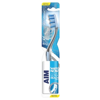 AIM | WHITE NOW | Οδοντόβουρτσα Ultra Reach White Now Μέτρια 1 Τεμάχιο