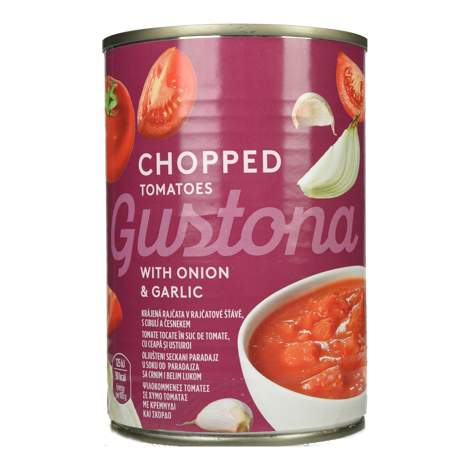 GUSTONA Ψιλοκομμένες Τομάτες με Κρεμμύδι και Σκόρδο 400g
