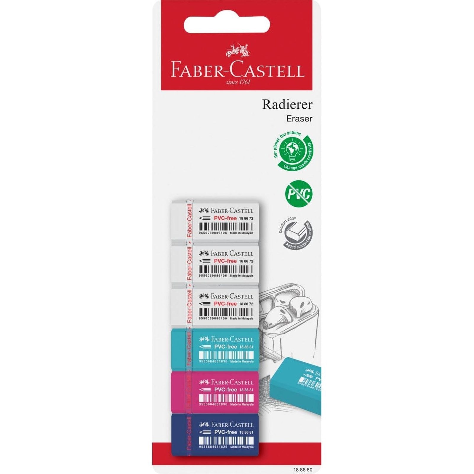 FABER Γόμες 6 Τεμάχια