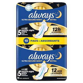ALWAYS | Σερβιέτες Ultra Secure Night Extra 10 Τεμάχια