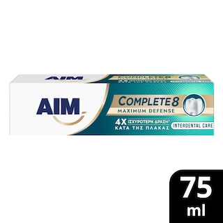 AIM | Οδοντόκρεμα Complete 8 Maximum Defense Interdental 75ml