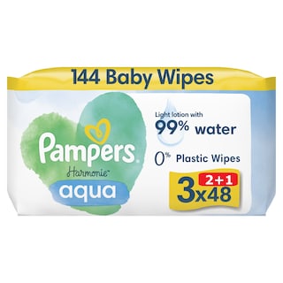 PAMPERS | Μωρομάντηλα Harmonie Aqua 48 Τεμάχια 2+1 Δώρο