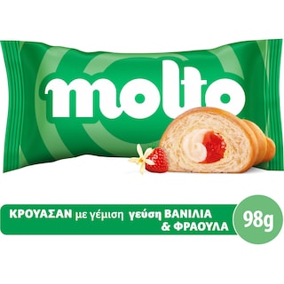 MOLTO | Κρουασάν Double Βανίλια Φράουλα 98g