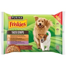 FRISKIES | Σκυλοτροφή Strips Κοτόπουλο Γαλοπούλα Πάπια 4x85g
