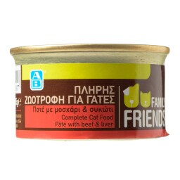 FAMILY FRIENDS | Γατοτροφή Πατέ Μοσχάρι & Συκώτι Κονσέρβα 85gr