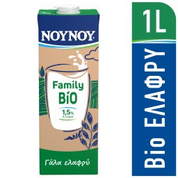 ΝΟΥΝΟΥ | FAMILY | Αγελαδινό Γάλα Υψηλής Θερμικής Επεξεργασίας Bio Ελαφρύ 1lt