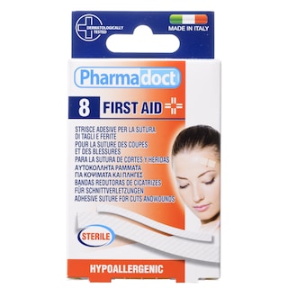 PHARMADOCT | Adhesive Sutures for Cuts & Wounds 8 Pieces