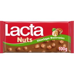 LACTA | Σοκολάτα Ολόκληρο Φουντούκι 100g