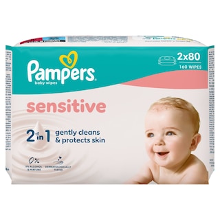 PAMPERS | Μωρομάντηλα Sensitive 2x80 Τεμάχια