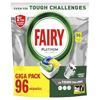 FAIRY | Κάψουλες Πλυντηρίου Πιάτων Platinum Lemon 96 Τεμάχια