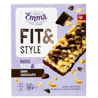 EMMA | Μπάρες Δημητριακών Μαύρη Σοκολάτα 6x23g