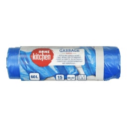 HOME KITCHEN | Σακούλες Απορριμμάτων με Χερούλια 60lt 15 Τεμάχια
