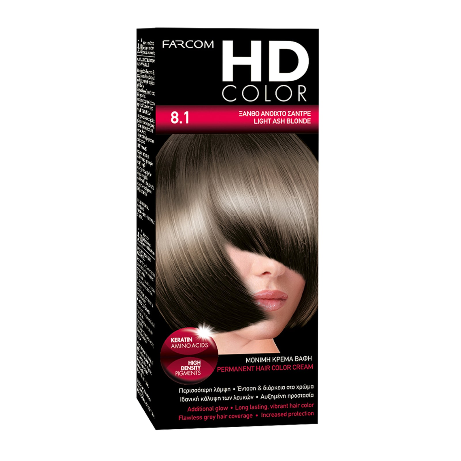 HDCOLOR Βαφή Μαλλιών Νο8.1 Ξανθό Ανοιχτό Σαντρέ 1 Τεμάχιο