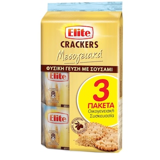 ELITE | Κράκερς Μεσογειακά Σουσάμι 3x105g