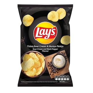 LAYS | Τσιπς Sour Cream και Μαύρο Πιπέρι 120g