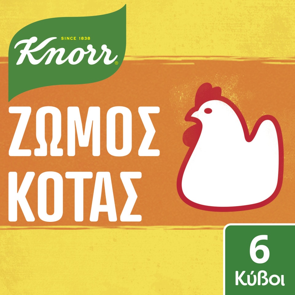 KNORR Κύβοι Ζωμού Κότας 6 Τεμάχια 60g