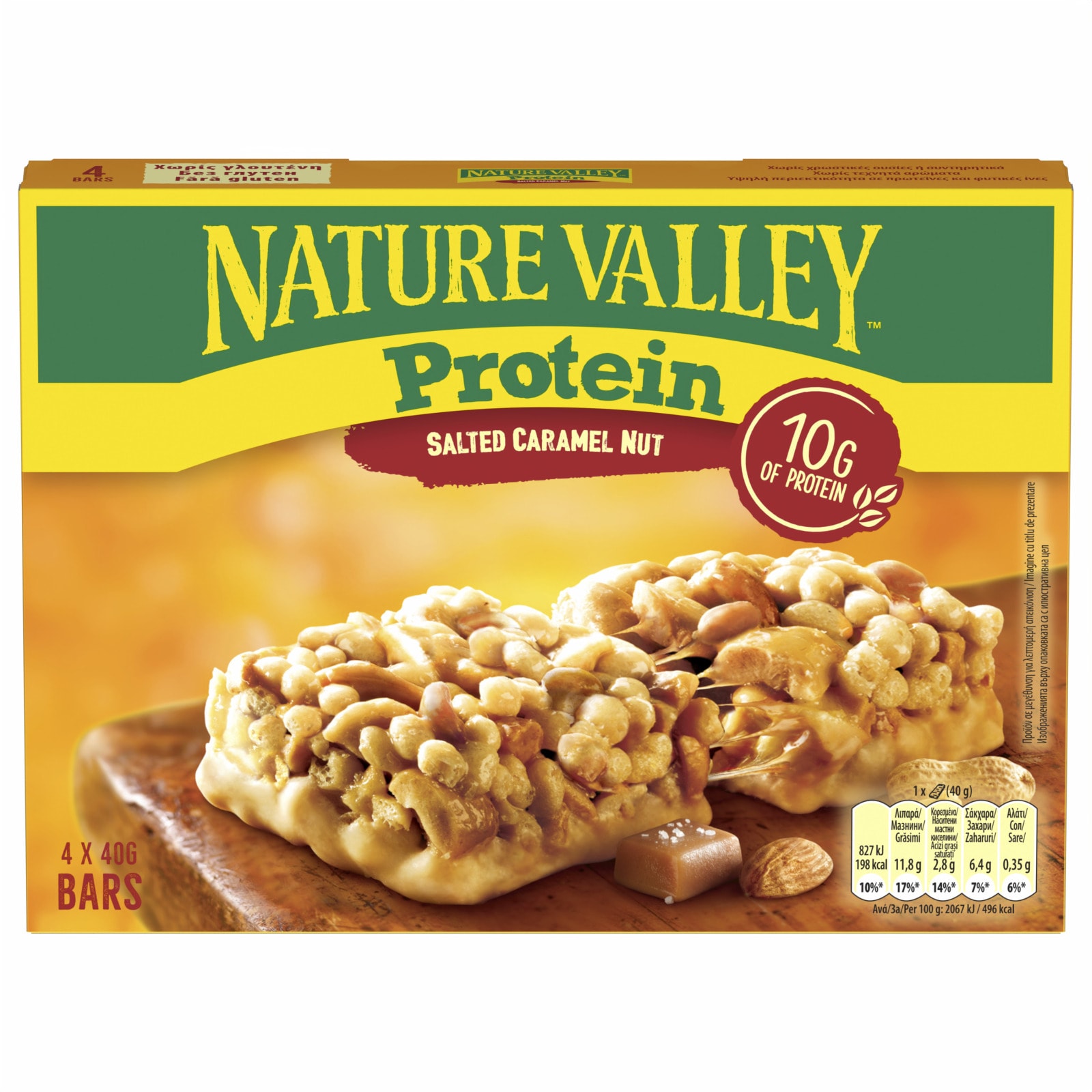 NATURE VALLEY Μπάρες Δημητριακών Protein Καραμέλα 4 X 40gr