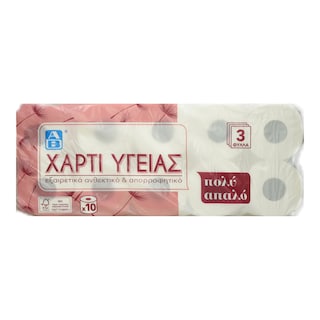 ΑΒ | Χαρτί Υγείας Soft 3 Φύλλα 10 Ρολά 1.3kg