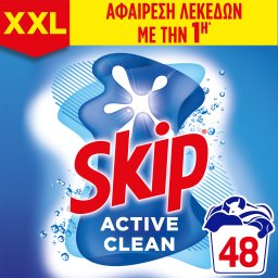 SKIP | Σκόνη Πλυντηρίου Ρούχων Active Clean 48 Μεζούρες