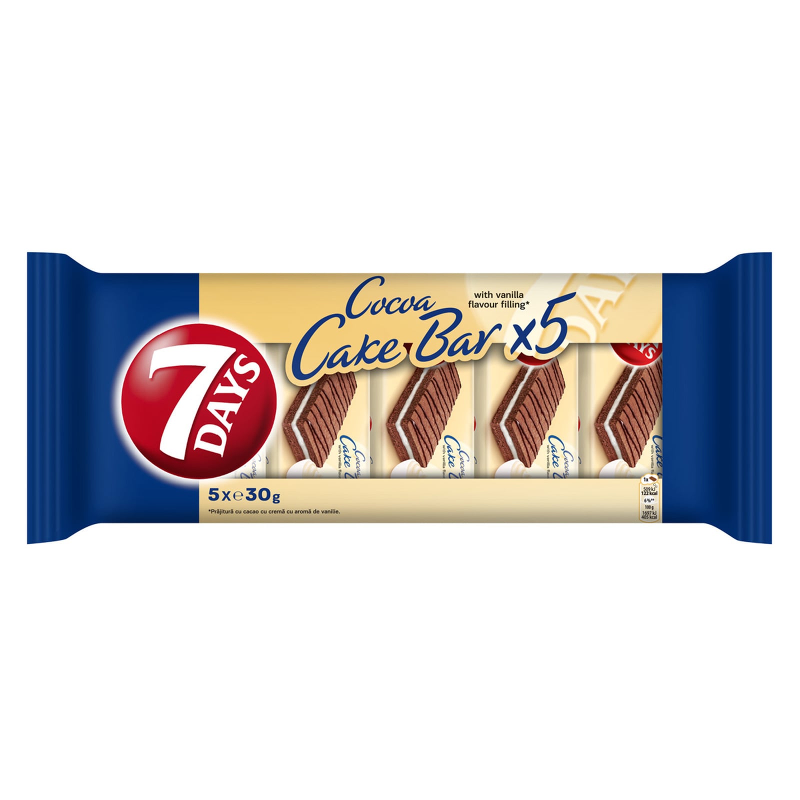 Cake Bar Κακάο με Γέμιση Βανίλια 5x30g