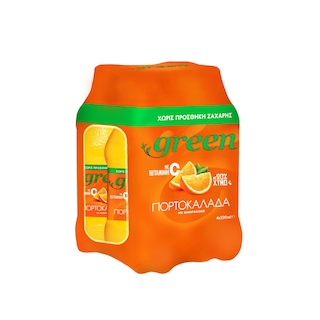 GREEN | Soft Drink Orangeade Stevia Carbonated Bottle 4x330ml