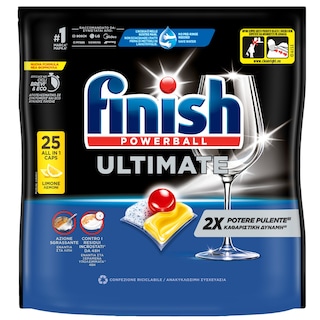 FINISH | Κάψουλες Πλυντηρίου Πιάτων Ultimate Allin1 Λεμόνι 25 Tεμάχια