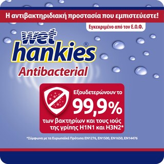 WET HANKIES | Αντιβακτηριδιακά Μαντηλάκια 4x15 Τεμάχια