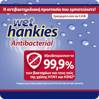 WET HANKIES | Αντιβακτηριδιακά Μαντηλάκια 4x15 Τεμάχια