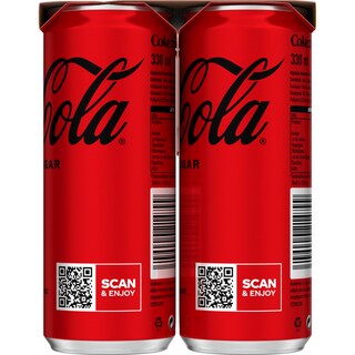 COCA COLA | Αναψυκτικό Cola Zero Κουτί 6x330ml 5+1 Δώρο