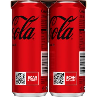 COCA COLA | Αναψυκτικό Cola Zero Κουτί 6x330ml 5+1 Δώρο