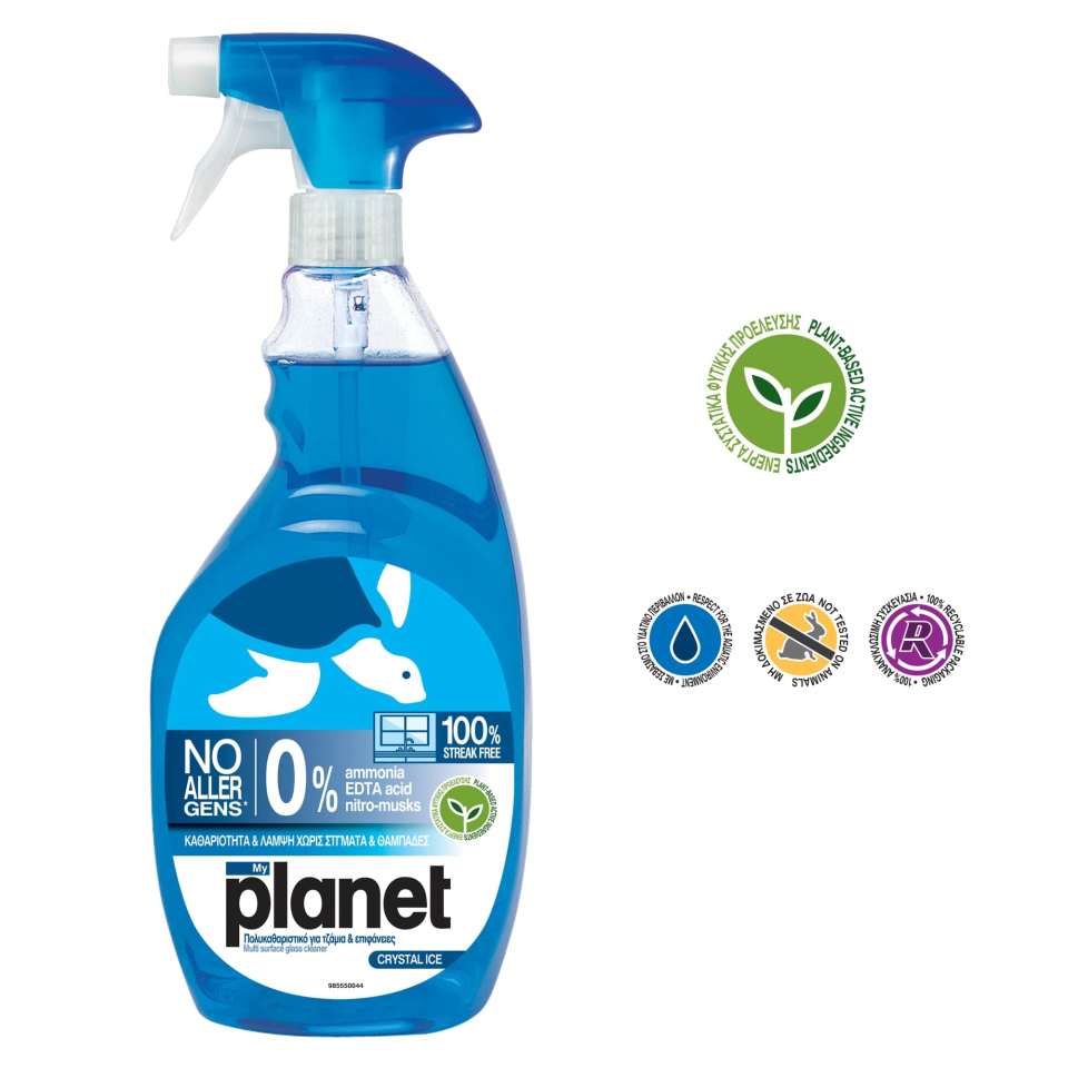 PLANET Καθαριστικό Spray Τζαμιών Επιφανειών Crystal 1lt