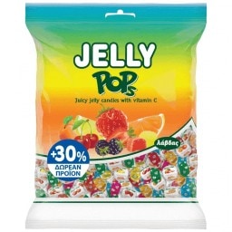 Καραμέλες Jelly Pop με Χυμό Φρούτων + 30% Δωρεάν Προϊόν 130g