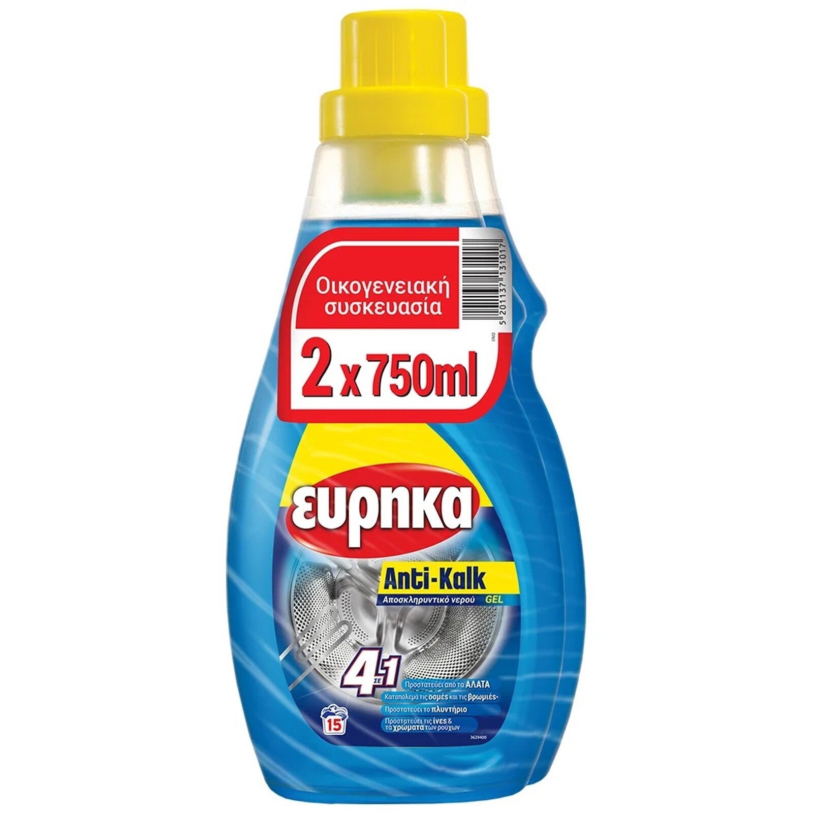 ΕΥΡΗΚΑ Αποσκληρυντικό Νερού Anti-Kalk Gel 2x750ml