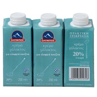 ΟΛΥΜΠΟΣ | Κρέμα Γάλακτος 20% Λιπαρά 3x200ml