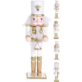 - | Καρυοθραύστης Ξύλινος 18cm Χρυσό Λευκό 1 Τεμάχιο