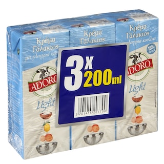 ADORO | Κρέμα Γάλακτος Light 3x200ml