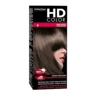HDCOLOR | Βαφή Μαλλιών Νο6 Ξανθό Σκούρο 1 Τεμάχιο
